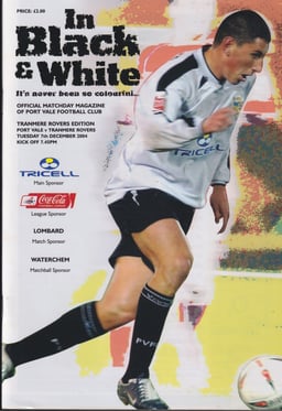 Port Vale v Tranmere Rovers Match Programme 2004-12-07